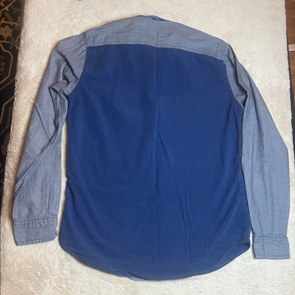 Desigual Graffiti Blue and Grey Men's Button Down Shirt sz S Embroidered Details - Picture 12 of 13